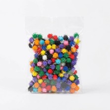 Karışık Renkli Yumuşak Ponpon 1 cm 200 Adet Simli