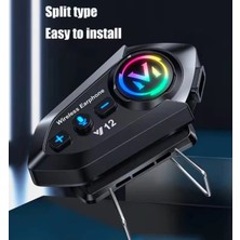 Esranın Dünyası Y12  Motor Kask Kulaklık Rgb Modlu Radyolu Motosiklet Kulaklık 5.3 Bluetooth Intercom