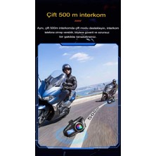 Esranın Dünyası Q58-MAX Radyolu 2 Kişi Bağlantılı Bluetooth Kask Kulaklık Ekranlı Fenerli Müzik ve Telsiz Intercom
