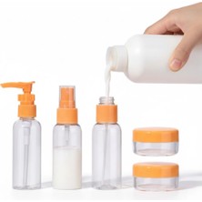 Esranın Dünyası 5 Parça Taşınabilir Seyahat Banyo Seti Şeffaf Şişe Takımı