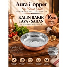 Aura Copper Kalın Bakır Sahan Tava El Dövmesi 1 mm Içi Kalaylı Çift Kulplu TV-00001-16 cm