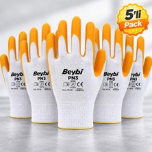Hırdavat  Reyonu Beybi Pn3 Nitril Eldiven Sarı-Beyaz No:10 5'li Pack