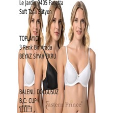 Le Jardin Sütyen Fanetta Soft Cup Taşlı Büyük Beden Dolgusuz Balenli Toplayıcı 9405