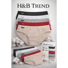 Hb Trend Kadın Siyah 5li Paket Likralı Bato Külot Yüksel Bel Toparlayıcı 5 Renk Seçeneği