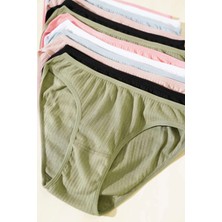 Tutku Entaha Kadın 12'li Cotton Bikini 0592 (Nefen Alan Doku Kumaş)