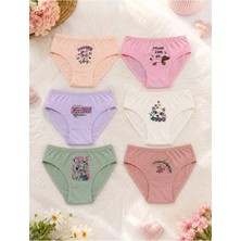 Hb Trend 6 Lı Renkli Desenli Soft Mat Renkli Sevimli Kız Çocuk Slip (Külot) Pamuklu Cilt Dostu