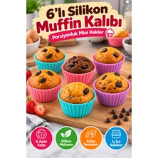 Pratik Silikon Muffin Kalıbı - 6’lı Set
