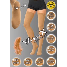 Wibtex Diz Üstü Varis Çorabı Burnu Kapalı Çorap (Ten Rengi) Orta Basınç Ccl2(Çift Bacak) Konforlu Kullanım
