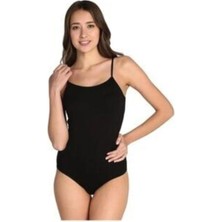 Hb Trend Siyah Kadın Ip Askılı Likralı Kancalı Çıtçıtlı Body / 1 Adet