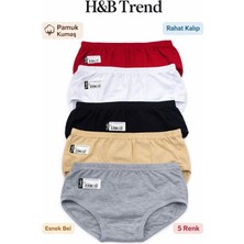 Hb Trend Tutku 5li Renkli Bato ( Yüksek Bel) Külot Set (Kırmızı Siyah Ten Gri Beyaz)