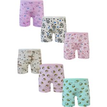 Hb Trend Kız Çocuk Renkli Likralı Pamuk Boxer 6 Lı Paket