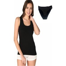 Hb Trend Kadın Siyah 3'lü Paket Atlet & Desenli Bikini