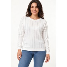 Etki Moda Kadın Taş Baskılı Uzun Kollu Merserize Triko Bluz