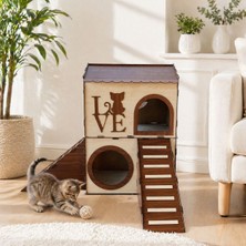 Seventeen Design Dublex Büyük Kedi Evi, Büyük Kedi Yuvası, Kedi Oyun Alanı, Kedi Yuvası