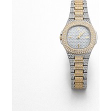 Laria Jewelry Taşlı Gold Iced Out Saat