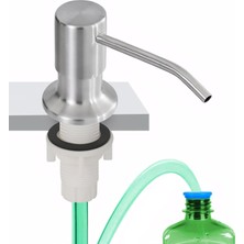 Str Store Mutfak Lavabosu Için Bulaşık Sabunluğu, Dahili Lavabo Sabunluğu Fırçalanmış Nikel, Tezgah Sabunluk Paslanmaz Çelik Pompa, 47 "uzatma Borusu Kitli, Küçük Şişeyi Tekrar Doldurmaya Gerek Yok