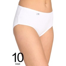 Tutku Kadın Beyaz 10'lu Paket Likralı Bato Külot ELF568T0924CCM10