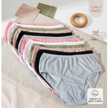 Tutku Kadın Pamuklu - Fittili 12'li Paket Bikini 0592