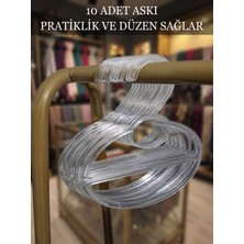 Alse Butik 10 Adet Şeffaf Şal-Eşarp Askısı Dolap Düzenleyici
