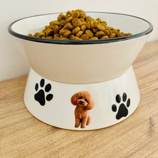 Yükseltilmiş Mama ve Su Kabı Toy Poodle Yükseklik 9.5cm Genişlik 16CM Hacim 600ML