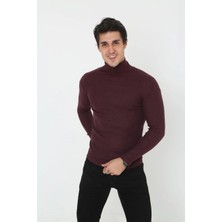 Milares Erkek Fitilli Kaşkorse Kumaş Boğazlı Full Likralı Slimfit Body - Bordo