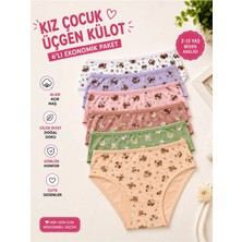 Hb Trend 6 Lı Renkli Desenli Soft Mat Renkli Sevimli Kız Çocuk Slip (Külot)
