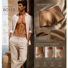 Hb Trend Erkek Lazer Kesim Ten Rengi Iz Yapmayan Konforlu Keten Pantolon Uyumlu Boxer Şort