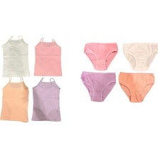 Hb Trend Pamuklu Penye Kız Çocuk Soft Pastel Fitilli Renkli Atlet  Külot 8'li Konforlu Set
