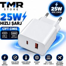 Tmr Store Honor Honor 200 Pro Uyumlu 25W Usb-C Pd + Usb-A Çift Çıkış Hızlı Şarj Adaptörü