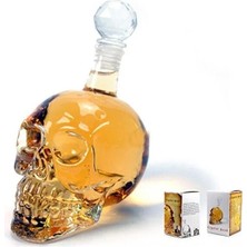 Str Store Crystal Head Kuru Kafa Cam Şişe Viski Likör Hediyelik Sürahi (1000 Ml)