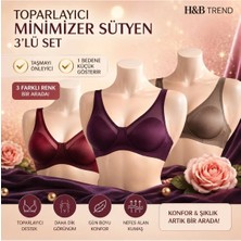 Hb Trend Kadın 3 Lü Toparlayıcı Tüllü Ince Soft Renkler Sütyen Seti 9200