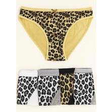 Hb Trend Tutku Kadın Leopar Desen Lüx Bikini Külot Karışık Asorti Renk 12 Adet