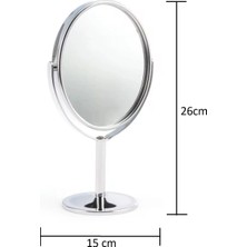 Str Store Oval Masaüstü Ayaklı 360° Dönebilen, Işyeri, Seyahat Için Mini Krom Ayna 15X25CM