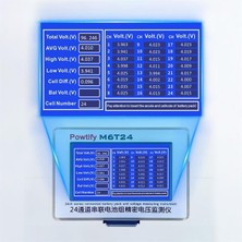 Str Store Powtify M6T24 24S Kanallı Yüksek Hassasiyetli Lityum Batarya Gerçek Zamanlı Voltaj Analizörü