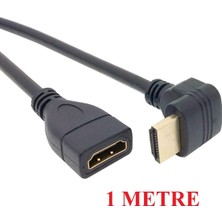 Str Store AL-4667 HDMI Dişi Erkek Uzatma 90 Derece Dirsek Kablosu 1 Metre