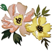 Str Store Thinlits Zımba Kalıbı Seti, 7 Parçalı Set, Brushstroke Flowers #1 Tim Holtz