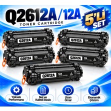 Bionet Teknik Hp 12A Q2612A – 3015/3020/3030/3050 Uyumlu Muadil Toner 5'li Set