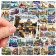 Str Store 50'li Travel Postcard Stickers, Sticker Seti Laptop Notebook Tablet Sticker Seti