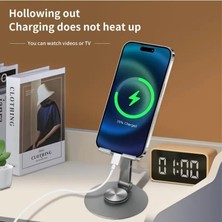 Str Store Yüksek Kaliteli Metal Stand Katlanabilir ve Ayarlanabilir 360 Derece Dönebilen Tablet Standı Telefon Tutucu Masa Üstü Gri Stant