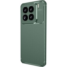 Str Store Xiaomi Mi 15 Pro Kılıf Auto Focus Karbon Kapak - Koyu Yeşil