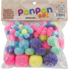 İleri Grup Pastel Karışık Renkli ve Karışık Boy Yumuşak Ponpon