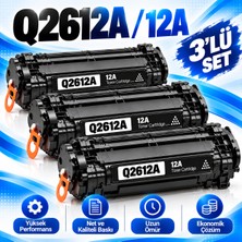 Bionet Teknik Hp 12A Q2612A – 1010/1012/1015/1018 Uyumlu Muadil Toner 3'li Set