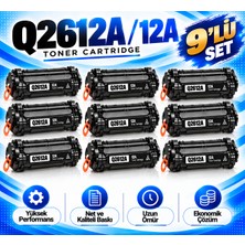 Bionet Teknik Hp 12A Q2612A – 1010/1012/1015/1018 Uyumlu Muadil Toner 9'li Set