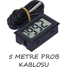 Iç Veya Dış Sıcaklık Ölçer Ev ve Bebek Odası Termometre - 5 Metre Problu