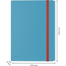 Hsc Bilişim Leitz Cosy Cepli Lastik Kilitli Ince Dosya, A4, Mavi