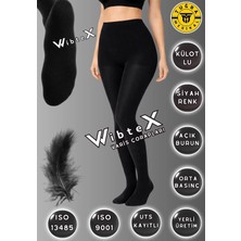 WibteX Varis Çorabı Külotlu Burnu Kapalı Çorap (Siyah Renk) Orta Basınç Ccl2