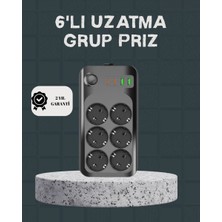 Melonika Termal Akım Korumalı 6’lı Uzatma Priz USB Type-C Hızlı Şarj 2500W Ryl