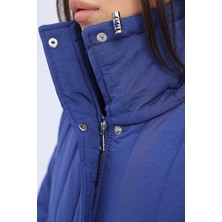 Bella Bloom Boutique Kadın Oversize Şişme Mont – Yüksek Yaka, Fermuarlı ve Cepli