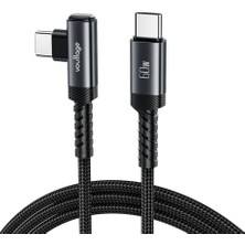 Toptan Budur Type-C To Type-C L Uçlu 60W Pd Hızlı Şarj Kablosu, 1 Metre, 90° Dirsek Uçlu Usb-C Kablo, 3A, 4