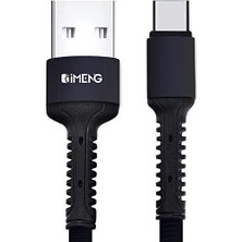 Toptan Budur 3A Usb-A To Type-C Örgülü Data ve Hızlı Şarj Kablosu Siyah